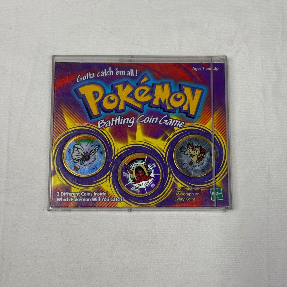 Vintage 1999 Pokemon Battling Coin Game Hasbro 3 Holographic Coins 41409